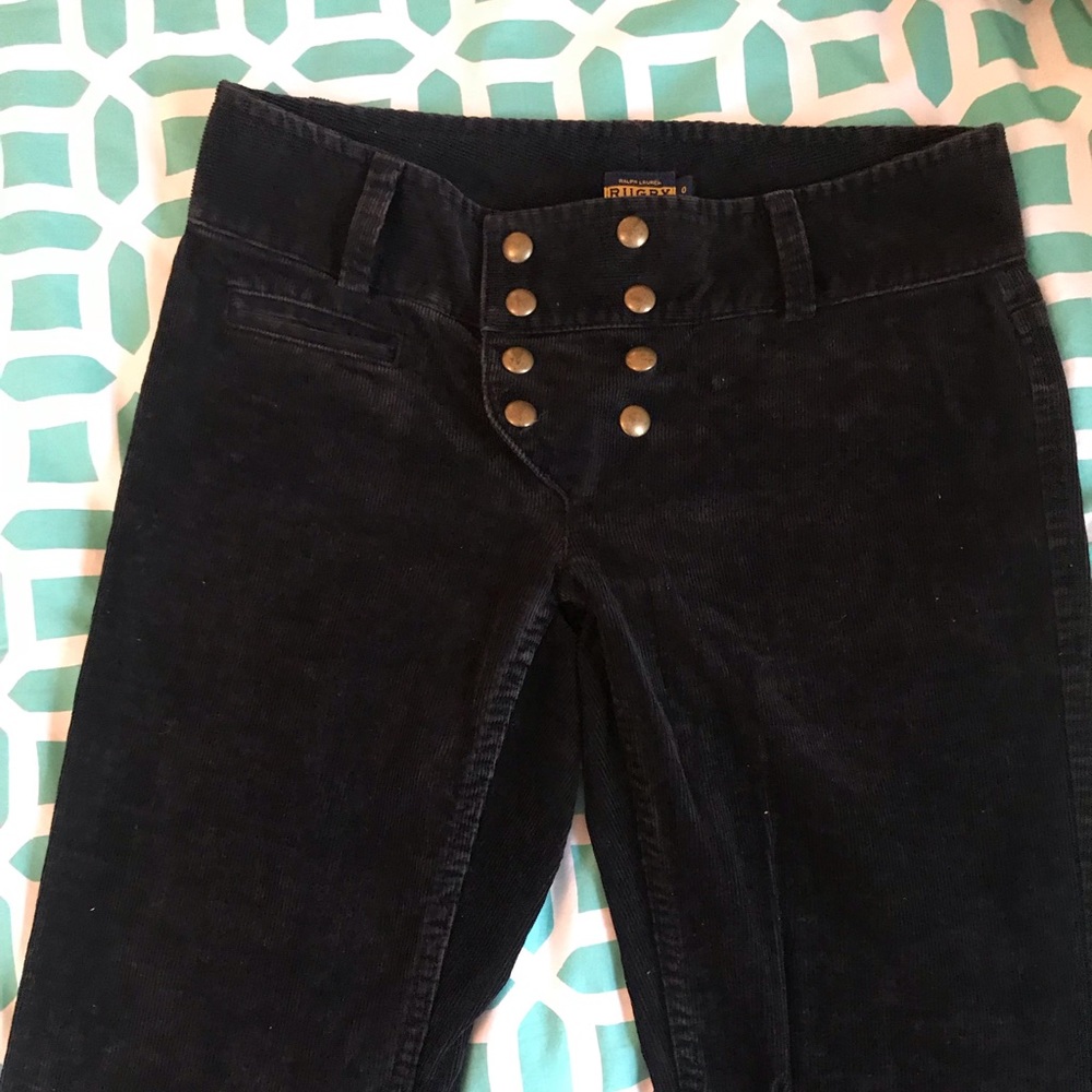 Black Ralph Lauren Rugby corduroy boot cut w snaps
